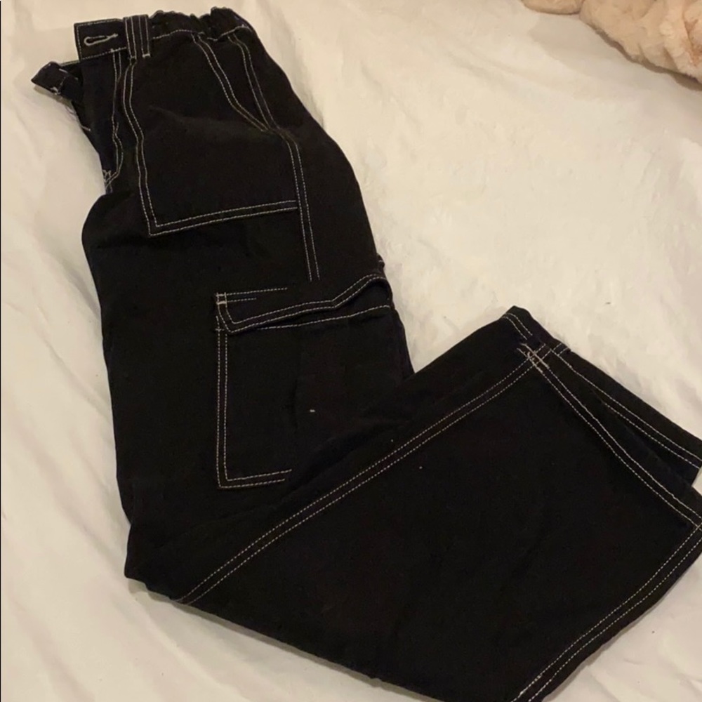 Black Cargo Jeans